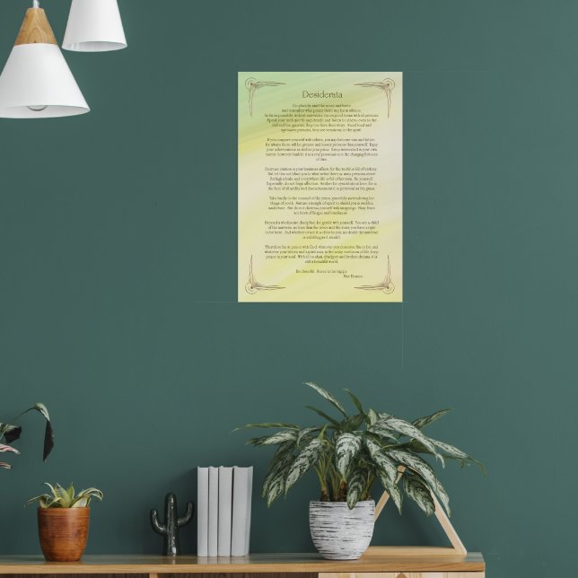 Desiderata-dikten av Max Ehrmann Affisch (Vardagsrum 1)