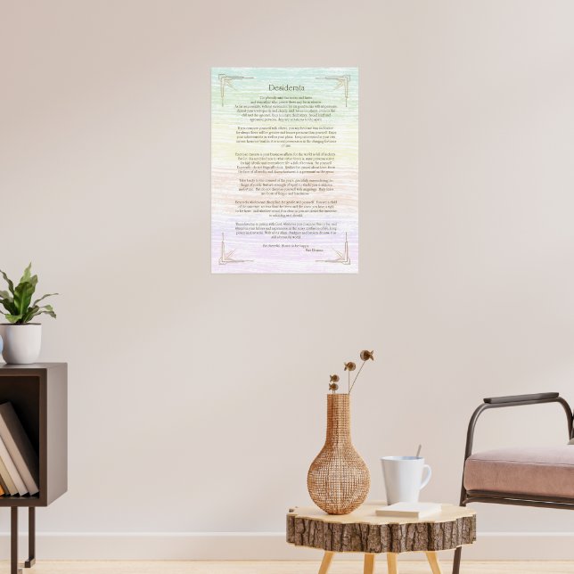 Desiderata-dikten av Max Ehrmann Affisch (Vardagsrum 3)