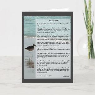 Desiderata-dikten - Fågeln på stranden-scenen Kort