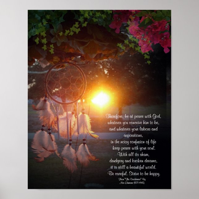 Desiderata Dreamcatcher sunset Poster (Framsidan)
