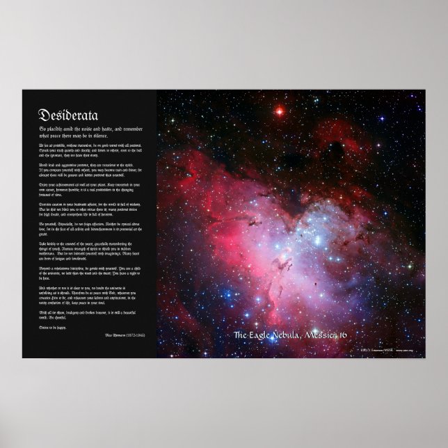 Desiderata - Eagle Nebula, Messier 16, NGC 6611 Poster (Framsidan)