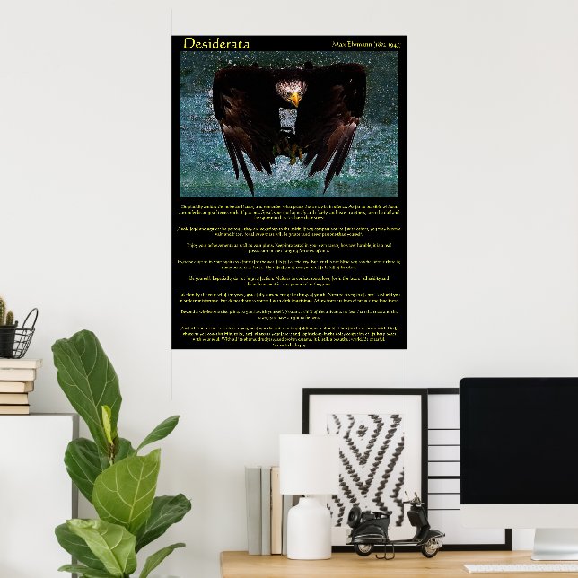 Desiderata Eagle över Vatten Poster (Hemmakontoret)