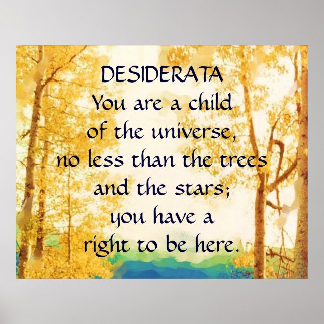 DESIDERATA Faded Aspen poster (Framsidan)