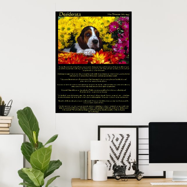 Desiderata Flower Beagle Poster (Hemmakontoret)