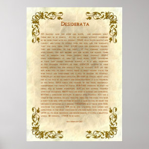 Desiderata från Max Ehrmann Poster