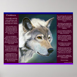 Desiderata från Max Ehrmann White varg Poster