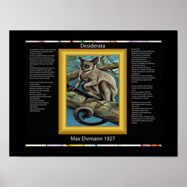 DESIDERATA Galago Poster (Framsidan)