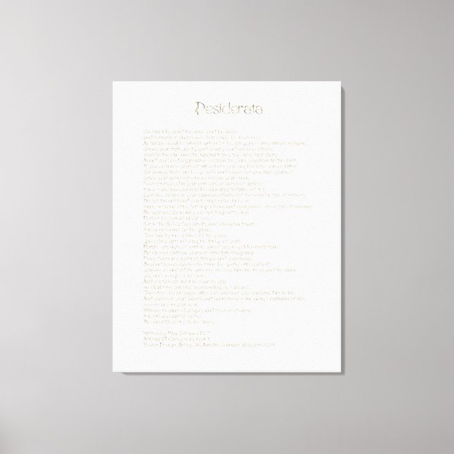 Desiderata Golden Abalone ArtbrushUI Typography Canvastryck (Framsida)