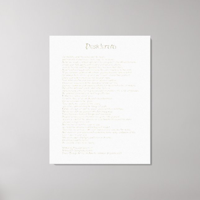 Desiderata Golden Abalone ArtbrushUI Typography Canvastryck (Framsida)