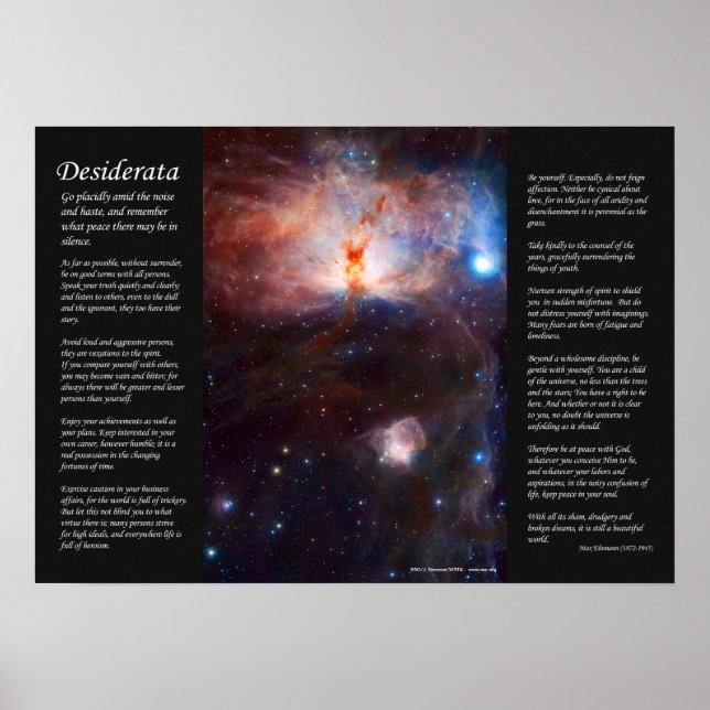 Desiderata - Gömt bränder av Flame Nebula Poster (Framsidan)