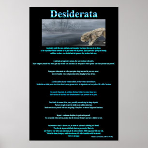Desiderata Grått Vargs Drinking Poster
