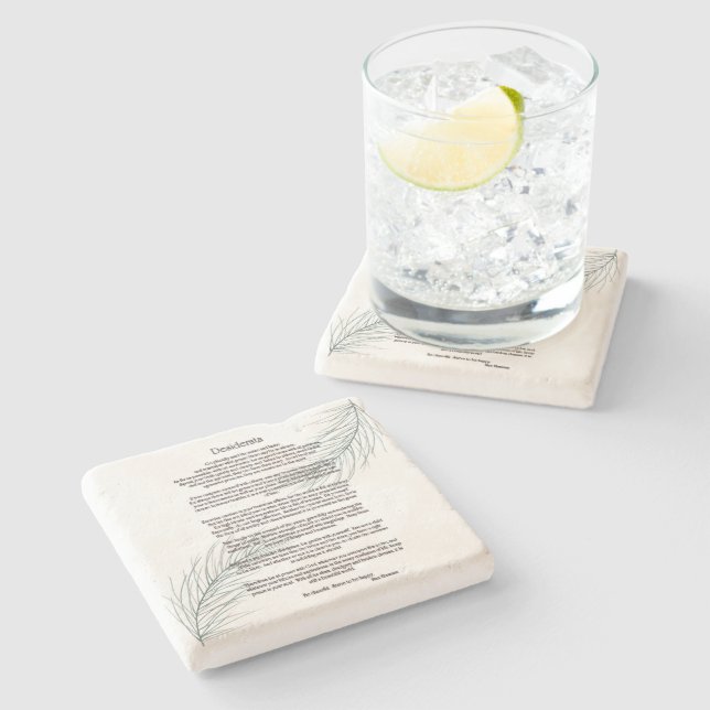 Desiderata Grönt Fern Löv Stenunderlägg (Sidan)