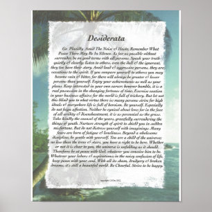 DESIDERATA Handflatan Beach Poster