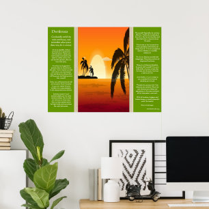 Desiderata Handflatan Träd Silhouette Poster