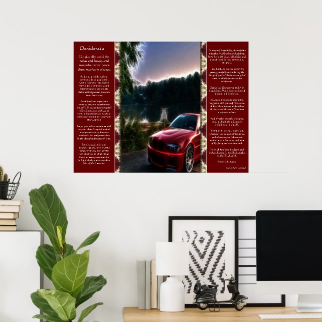 Desiderata Hett Red Car Poster (Hemmakontoret)