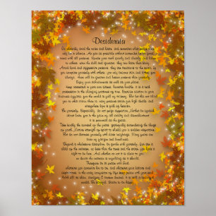 Desiderata Höst löv bakgrund Poster