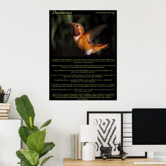 Desiderata Hummingbird Poster 2 (Hemmakontoret)