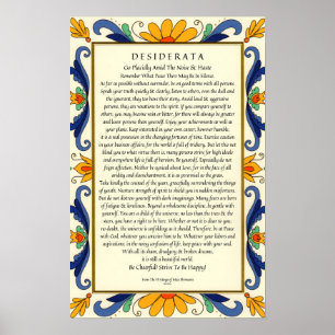 Desiderata i blom- gräns för art déco poster