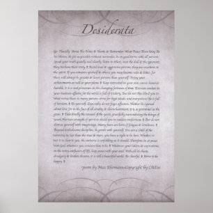 DESIDERATA i lavendel sätter in för evigt Poster