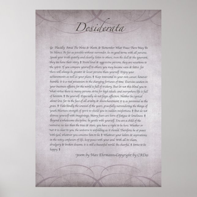 DESIDERATA I Lavender Fält Forever Poster (Framsidan)