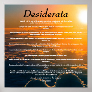 Desiderata, inspirerande Dikt om livet Poster