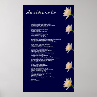 Desiderata ~ Kanvastryck Poster