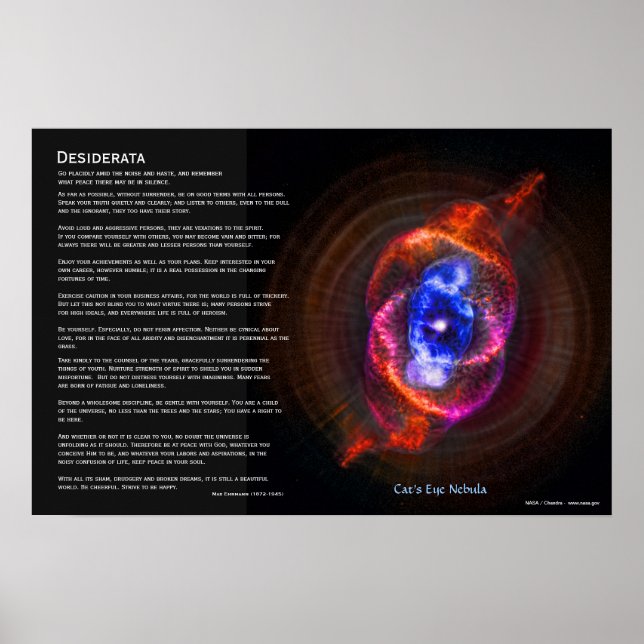 Desiderata - Katterna Öga Nebula Poster (Framsidan)