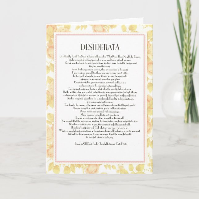 DESIDERATA-kort=Blommigt Helgkort (Framsida)