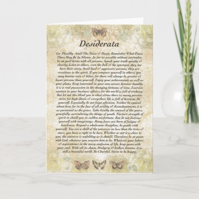 DESIDERATA-kort=Butterflies Kort (Framsida)