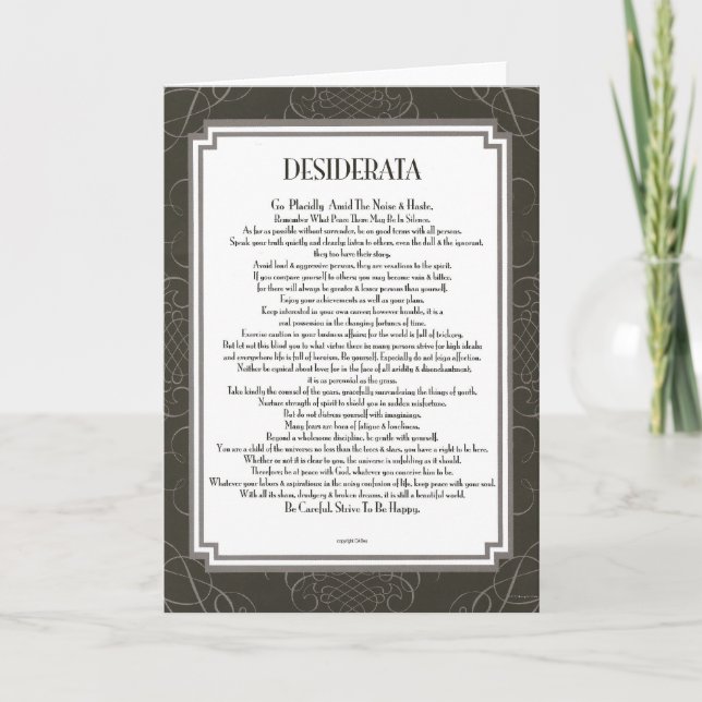 DESIDERATA-kort Kort (Framsida)