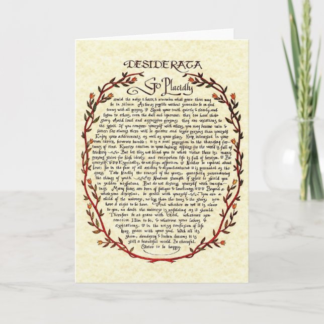 DESIDERATA-kort=Vintage Helgkort (Framsida)
