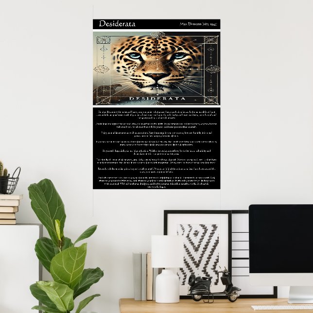 Desiderata: Leopards timodiga visdom Poster (Hemmakontoret)