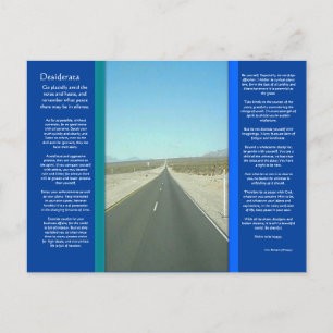 DESIDERATA Long Road Postcard Vykort
