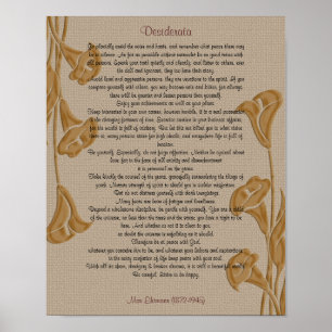 Desiderata med calla lilies poster