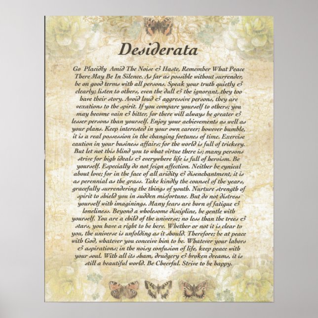 DESIDERATA MED Cheerful Butterflies Poster (Framsidan)