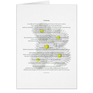 Desiderata med daisy hälsningskort