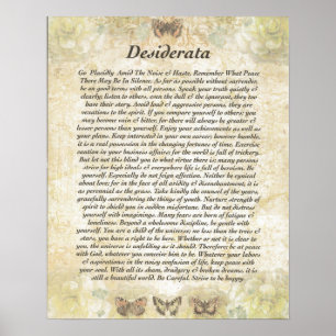 DESIDERATA med försiktiga fjärilar Poster