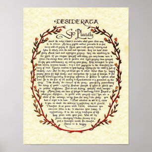 DESIDERATA med kranklippning Poster