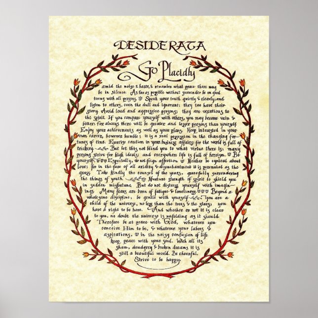 DESIDERATA med utandningstrimma Poster (Framsidan)