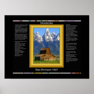 DESIDERATA Mountain Barn Poster