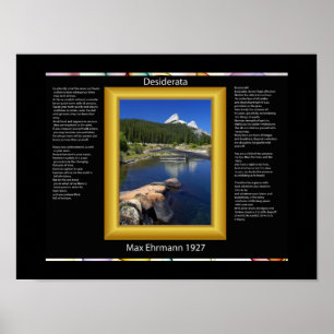 DESIDERATA Mountain Sjö Poster