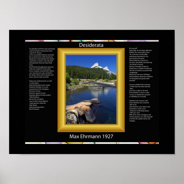 DESIDERATA Mountain Sjö Poster (Framsidan)