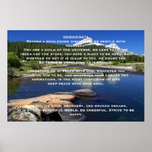 DESIDERATA Mountain Sjö Poster