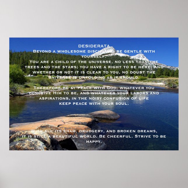 DESIDERATA Mountain Sjö Poster (Framsidan)