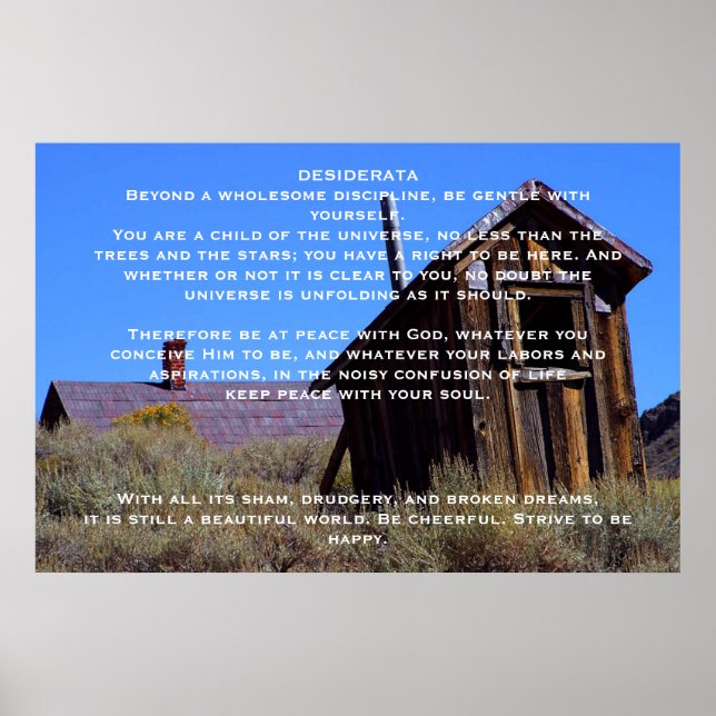 DESIDERATA MountainHouse Poster (Framsidan)