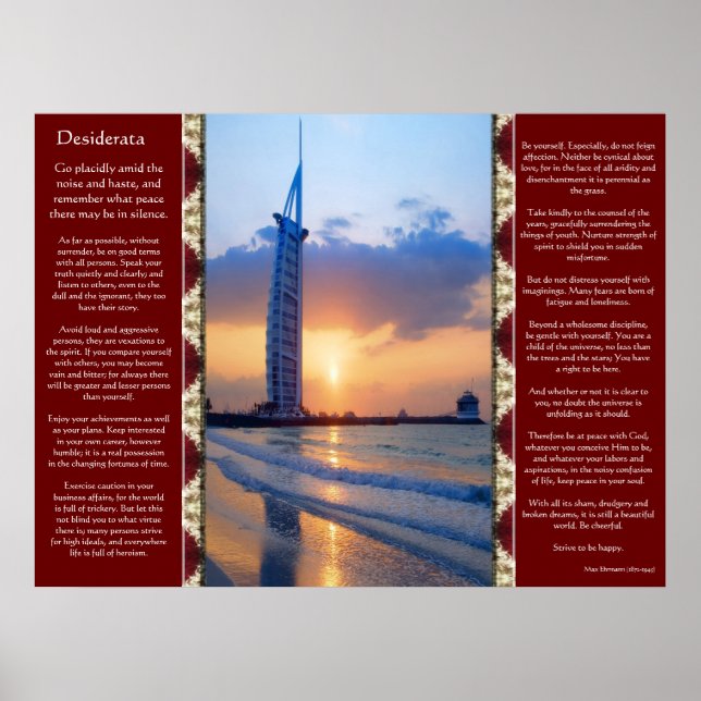 Desiderata Ocean Himlar Scape Poster (Framsidan)