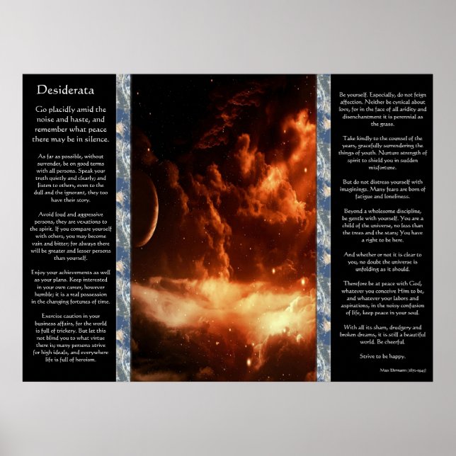 Desiderata Ocean Space Poster (Framsidan)