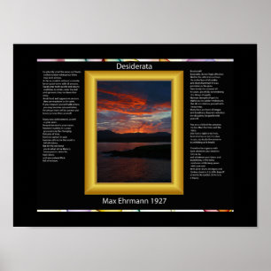 DESIDERATA Ocean SunRising Poster