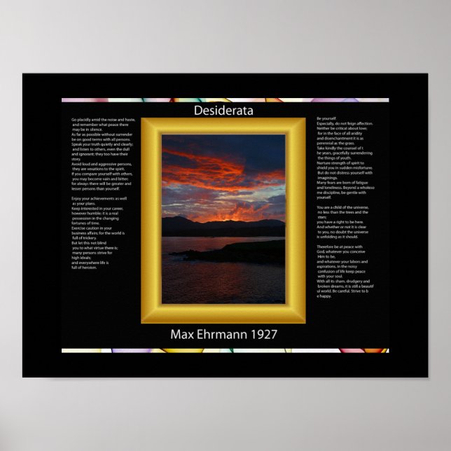 DESIDERATA Ocean SunRising Poster (Framsidan)