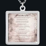 Desiderata om Vintage Blommigt Faux Parchment Silverpläterat Halsband<br><div class="desc">Desiderata "Desired Sak", en vacker biet av prose dikt av den amerikanske författaren Max Ehrmann (1872-1945). En livsfilosofi på Vintage Blommigt Parchment. Skulle göra en underbar gåva till nästan vilken tillfälle som helst. Man kan lätt behålla berömd ord till hjärta varje gång hon bär den. Mottagaren kommer att minnas din...</div>